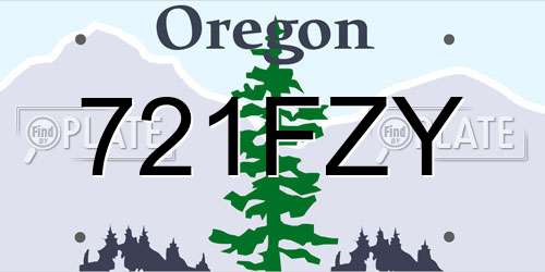 721FZY Oregon License Plate
