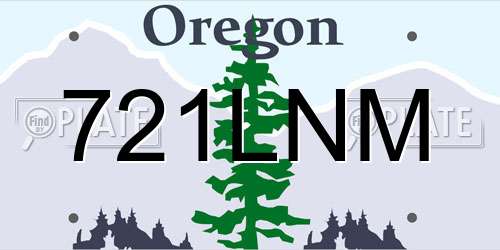 721LNM Oregon License Plate