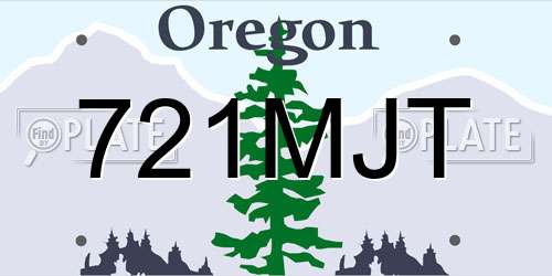 721MJT Oregon License Plate