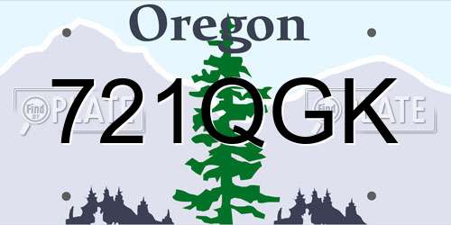 721QGK Oregon License Plate