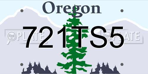 721TS5 Oregon License Plate