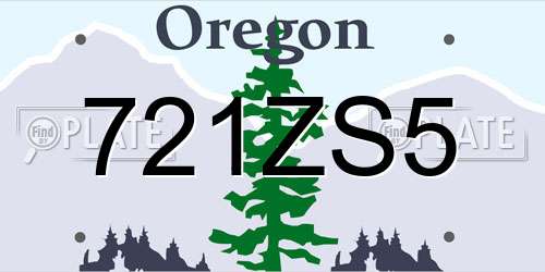 721ZS5 Oregon License Plate