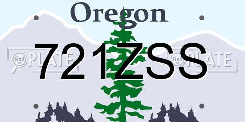 721ZSS Oregon License Plate