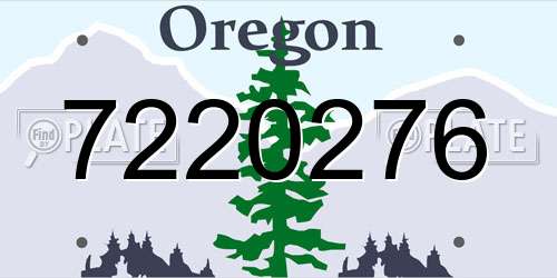 7220276 Oregon License Plate