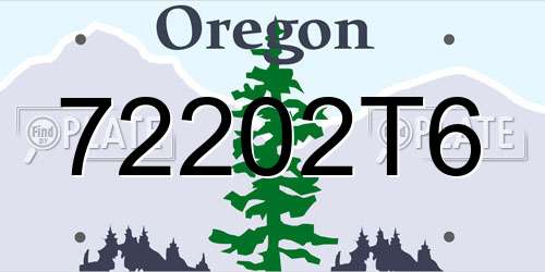 72202T6 Oregon License Plate