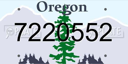 7220552 Oregon License Plate