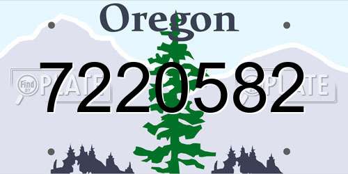 7220582 Oregon License Plate
