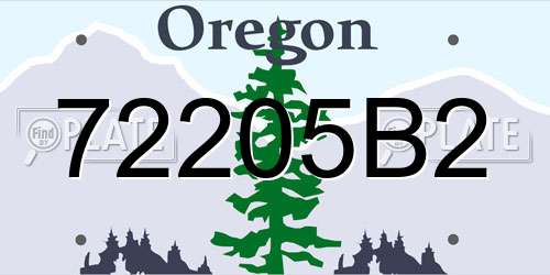 72205B2 Oregon License Plate