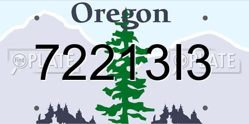 72213I3 Oregon License Plate