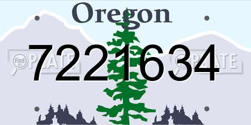 7221634 Oregon License Plate