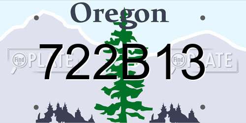 722B13 Oregon License Plate