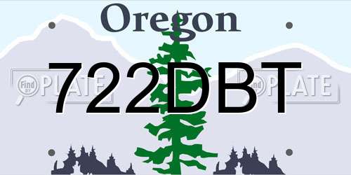 722DBT Oregon License Plate