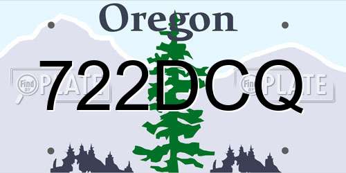 722DCQ Oregon License Plate