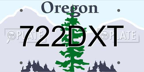 722DXT Oregon License Plate