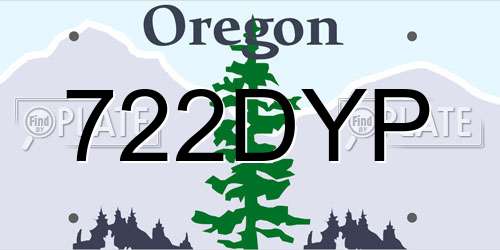 722DYP Oregon License Plate
