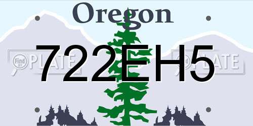 722EH5 Oregon License Plate