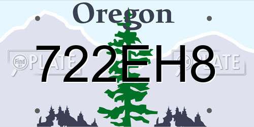 722EH8 Oregon License Plate