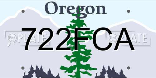 722FCA Oregon License Plate