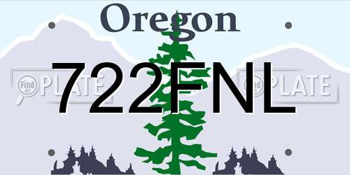 722FNL Oregon License Plate