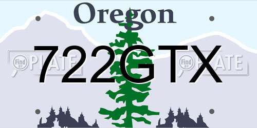 722GTX Oregon License Plate