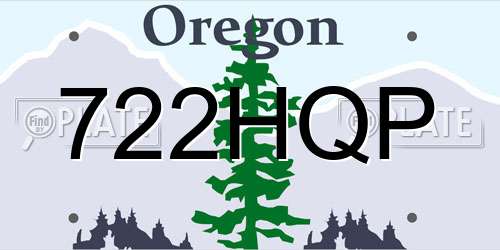 722HQP Oregon License Plate