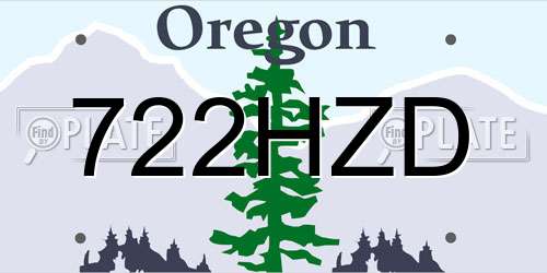 722HZD Oregon License Plate