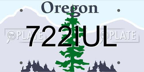 722IUL Oregon License Plate