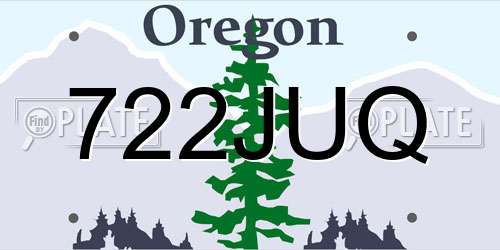 722JUQ Oregon License Plate