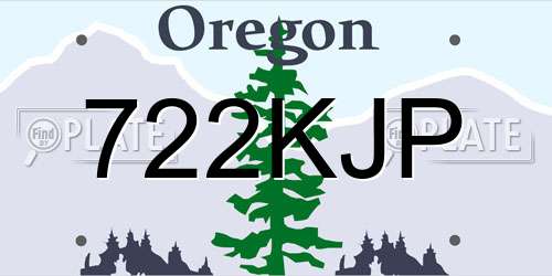 722KJP Oregon License Plate