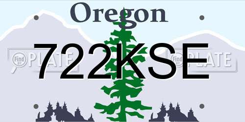 722KSE Oregon License Plate