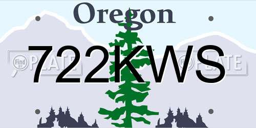 722KWS Oregon License Plate