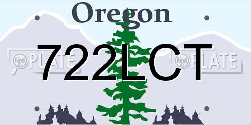 722LCT Oregon License Plate