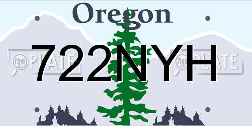 722NYH Oregon License Plate