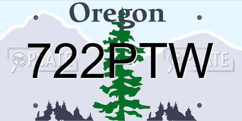 722PTW Oregon License Plate