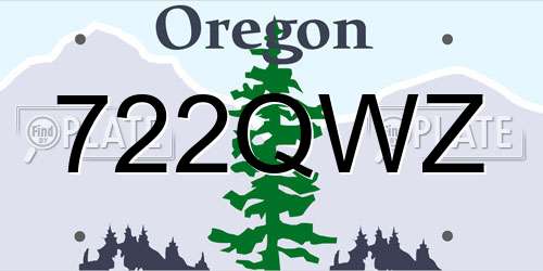 722QWZ Oregon License Plate