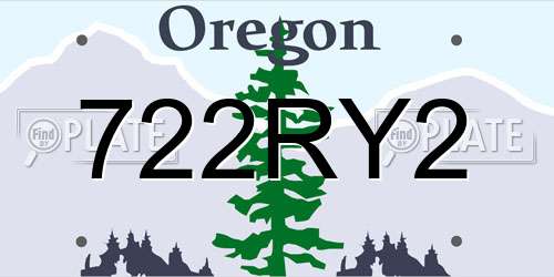 722RY2 Oregon License Plate