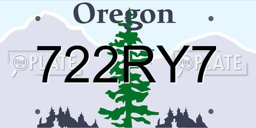 722RY7 Oregon License Plate