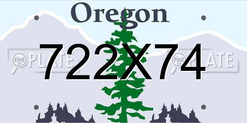 722X74 Oregon License Plate