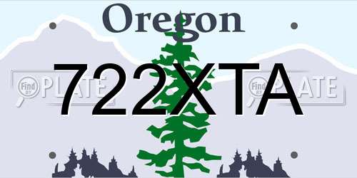 722XTA Oregon License Plate