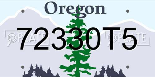72330T5 Oregon License Plate