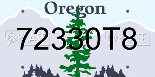 72330T8 Oregon License Plate