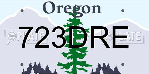 723DRE Oregon License Plate