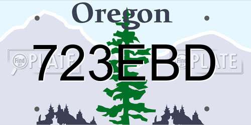 723EBD Oregon License Plate