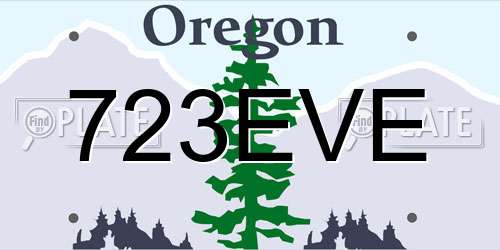 723EVE Oregon License Plate