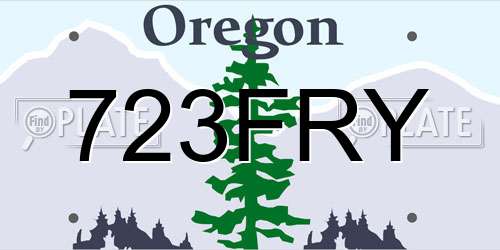 723FRY Oregon License Plate