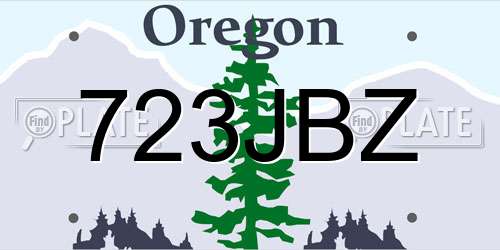 723JBZ Oregon License Plate