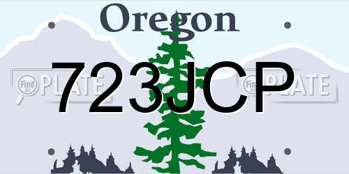 723JCP Oregon License Plate