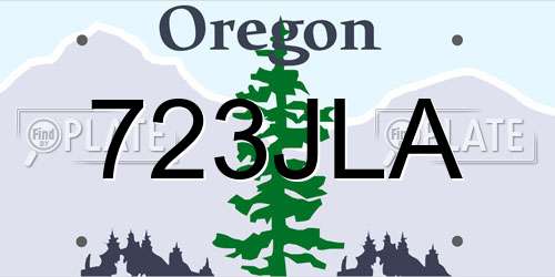 723JLA Oregon License Plate