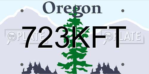 723KFT Oregon License Plate