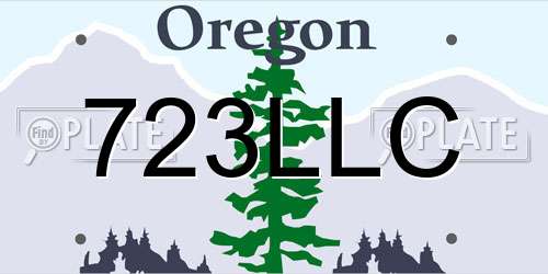 723LLC Oregon License Plate